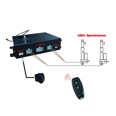2 Channel Hall Sensor Linear Actuator Synchronization Control Box W / Remote Switch Dual Operation
