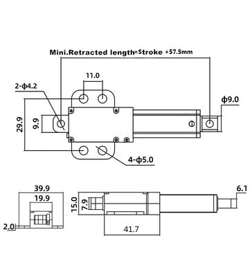 12VDC Micro Electric Linear Actuator 150N High Thrust Power 10mm-200mm Adjustable Stroke