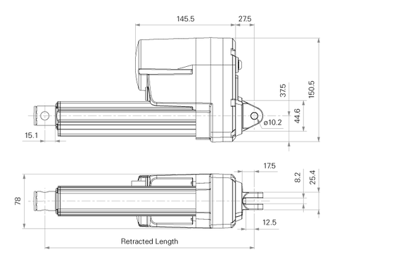 1800Lbs High Force IP69K Heavy-Duty Linear Actuator for Automation & Construction Lifting
