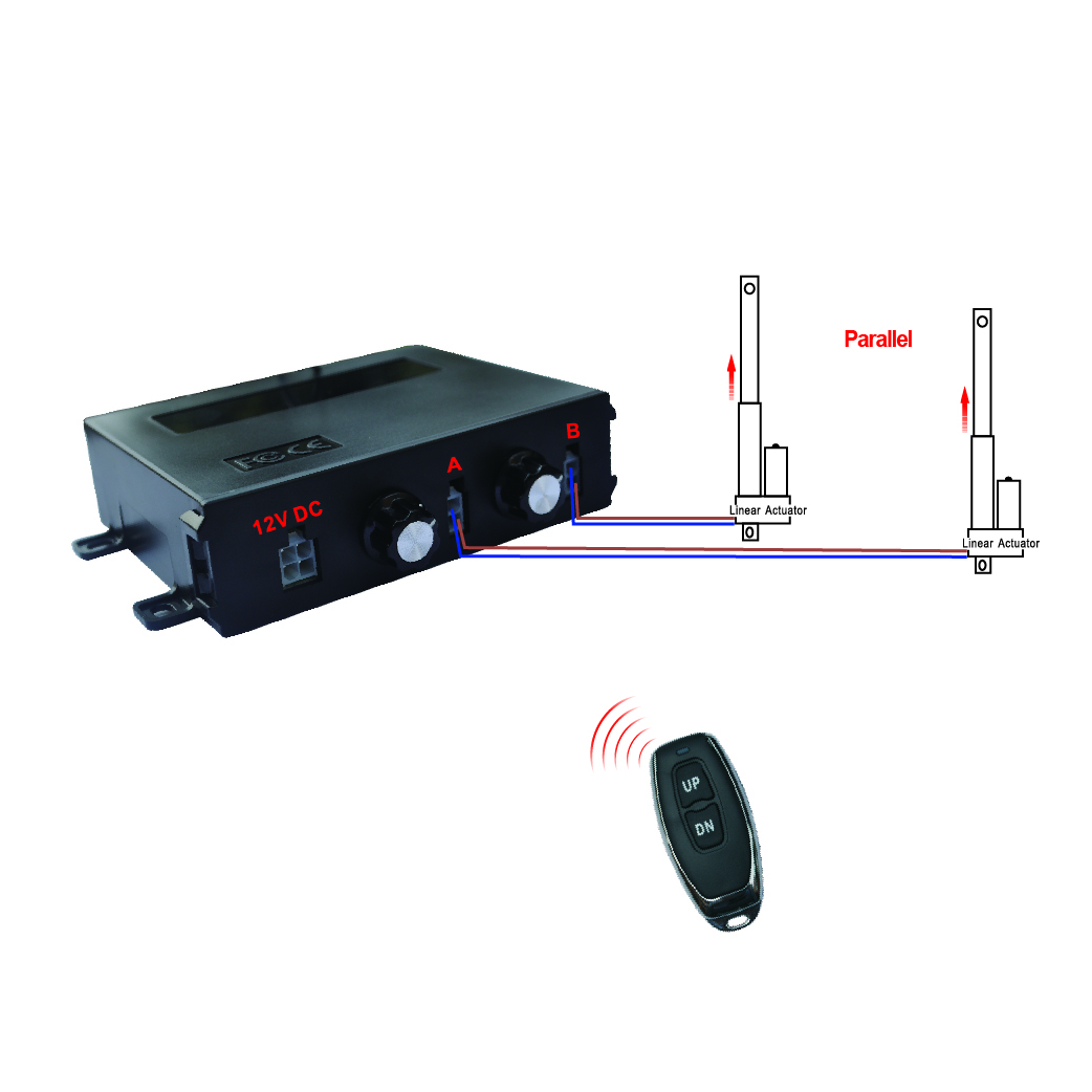 Dual Remote High Power 30A Dual Remote Control Linear Actuator Kit 12V Speed Adjustable